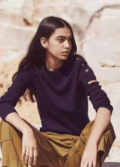 Saint James Jumpers, Cardigans, Jackets*Transmission sailor jumper in Merino wool Marine