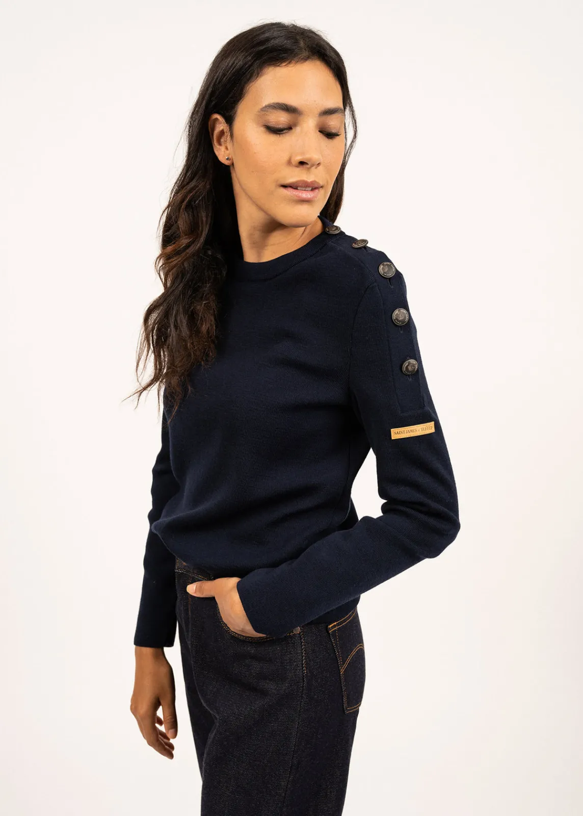 Saint James Sailor Jumpers|Sailor Jumpers*Transmission sailor jumper in Merino wool Marine