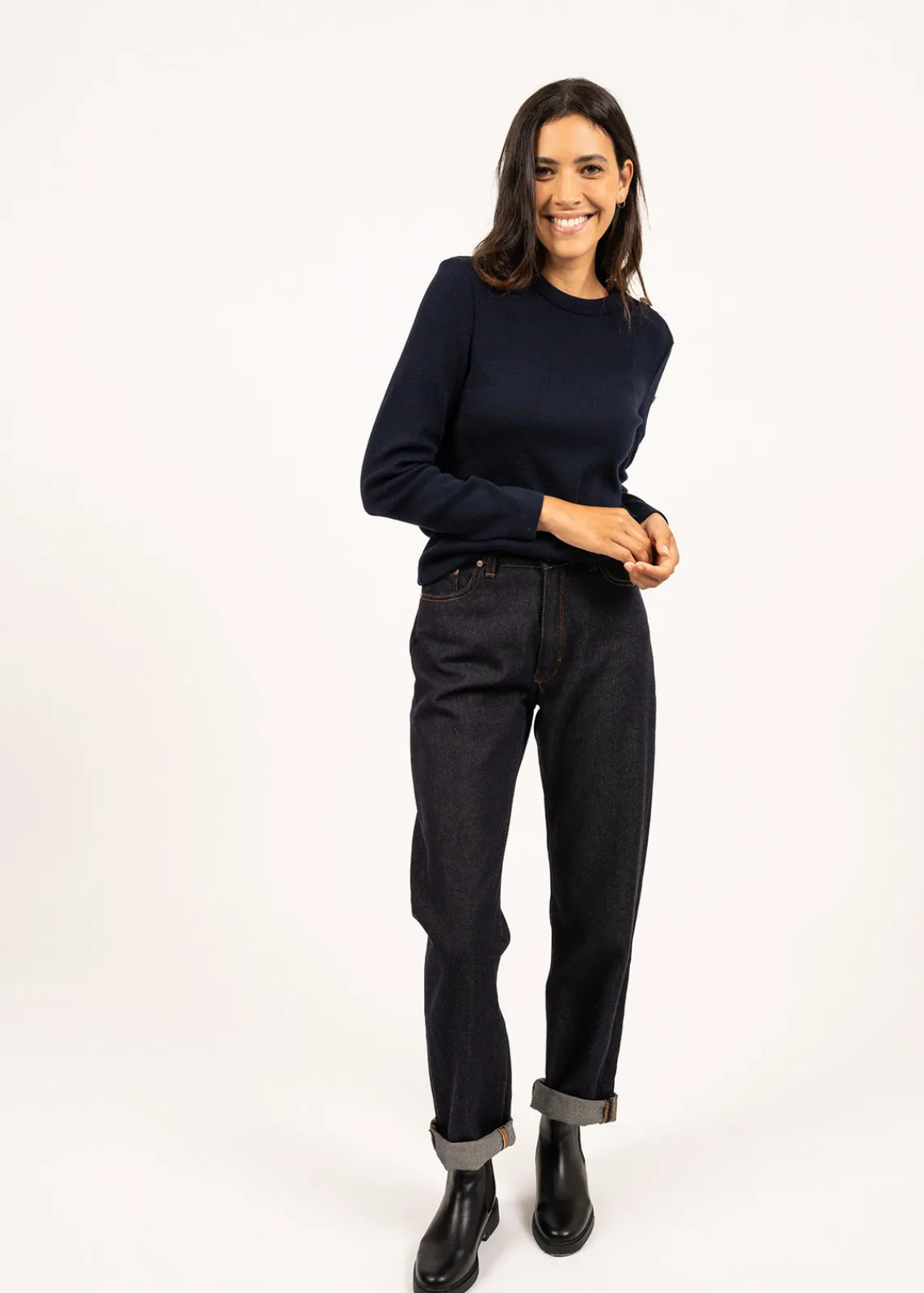 Saint James Sailor Jumpers|Sailor Jumpers*Transmission sailor jumper in Merino wool Marine
