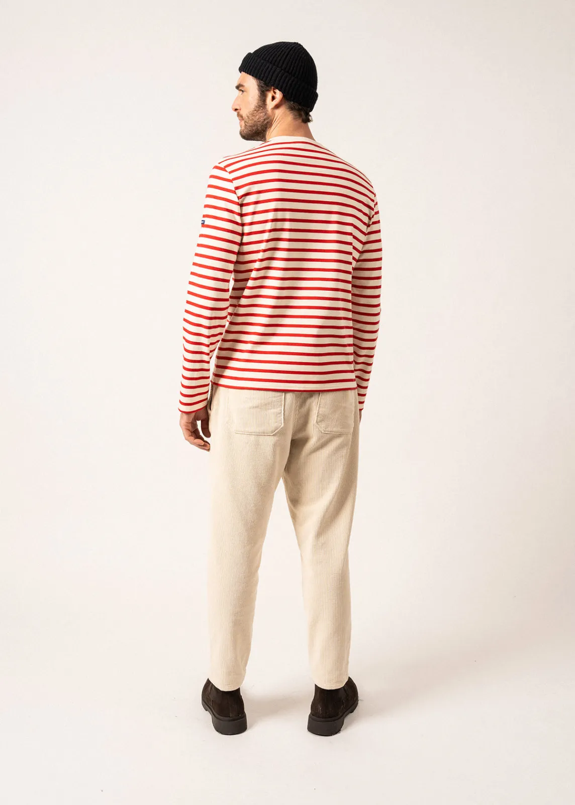 Saint James Sailor Striped Shirts|Sailor Striped Shirts*Valognes Round Neck Breton Shirt Ecru/tulipe