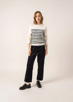 Saint James Sailor Jumpers|Sailor Jumpers*Verdon Striped Sailor-inspired Jumper Blanc/navy/vert