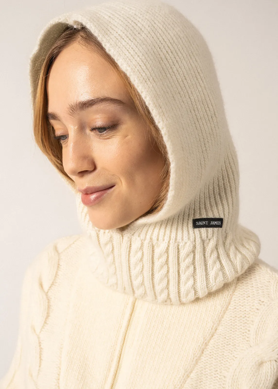 Saint James Accessories*Wool Balaclava Blancd'hiver