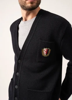 Saint James Jumpers, Cardigans, Jackets*Yachting Réédit Wool Cardigan Navy